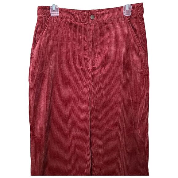 Forever 21 Bohemian Size Large Reddish Brown High-Rise Wide-Leg Corduroy Pants - Picture 4 of 12